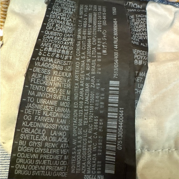 Zara Relaxed Fit Wide Leg Distressed Jeans Light Blue Euro 44 US 12 - Picture 4 of 6